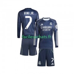 Maillot Real Madrid Vinicius Junior 7 2025-2026 Extérieur Enfant ML