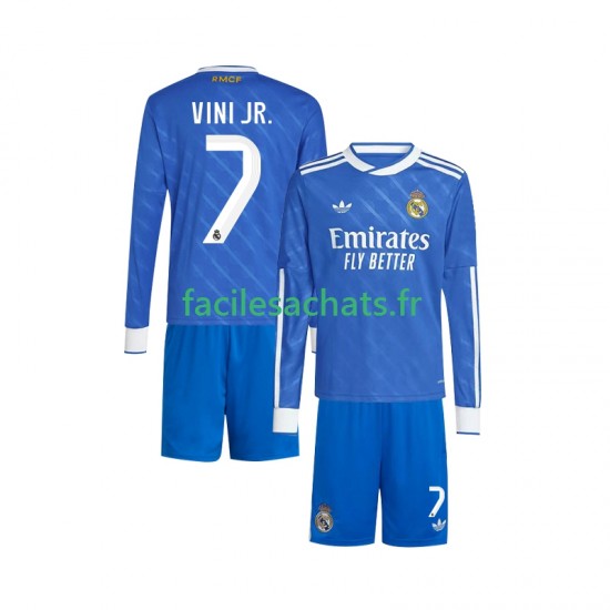 Maillot Real Madrid Vinicius Junior 7 2025-2026 3ème Enfant ML