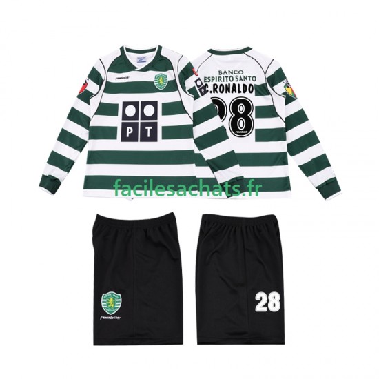 Maillot Sporting CP Cristiano Ronaldo 28 Retro 2001 2003 Domicile Enfant ML