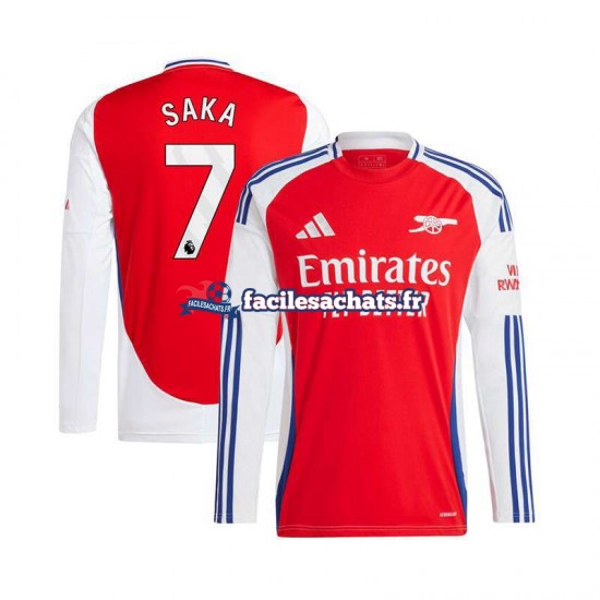 Maillot Arsenal Bukayo Saka 7 2024-2025 Rouge Domicile Homme ML