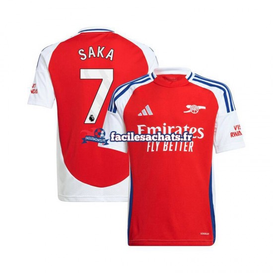 Maillot Arsenal Bukayo Saka 7 2024-2025 Rouge Domicile Homme MC