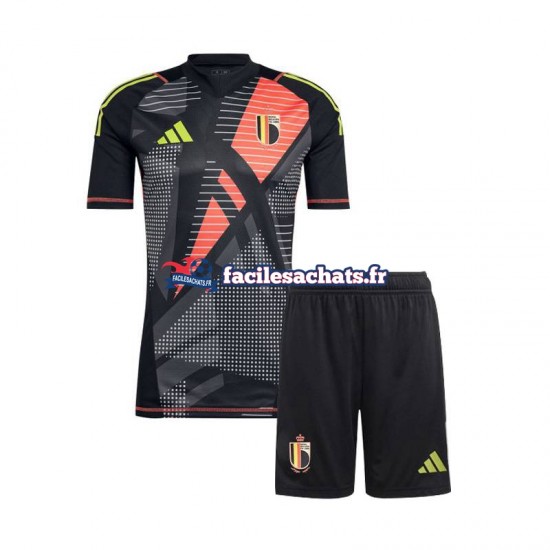 Maillot Belgique Euro 2024 Gardien Noir Domicile Enfant MC