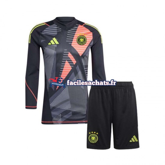 Maillot Allemagne Euro 2024 Gardien Noir Domicile Enfant ML