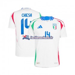 Maillot Italie Chiesa 14 Euro 2024 Blanc Extérieur Homme MC