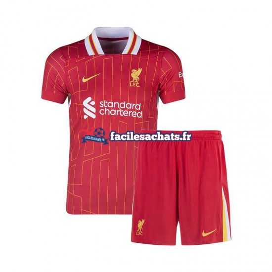 Maillot Liverpool 2024-2025 Rouge Domicile Enfant MC