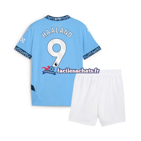 Maillot Manchester City Erling Haaland 9 2024-2025 Bleu Domicile Enfant MC