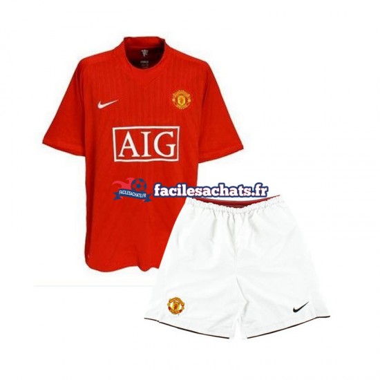 Maillot Manchester United Retro 2007 Domicile Enfant MC