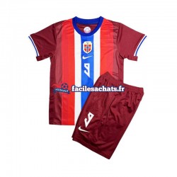Maillot Norvège Erling Haaland 9 2024 Rouge Domicile Enfant MC