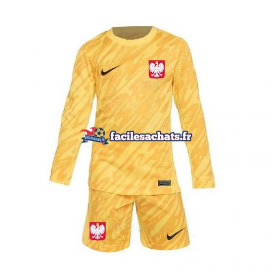 Maillot Pologne Euro 2024 Gardien Jaune Domicile Enfant ML