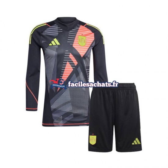 Maillot Espagne Euro 2024 Gardien Noir Extérieur Enfant ML