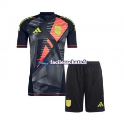 Maillot Espagne Euro 2024 Gardien Noir Extérieur Enfant MC