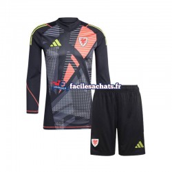 Maillot Pays de Galles 2024 Gardien Noir Domicile Enfant ML
