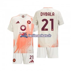 Maillot AS Rome Paulo Dybala 21 2024-2025 Extérieur Enfant MC