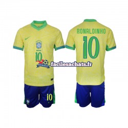 Maillot Brésil Ronaldinho 10 2024 Domicile Enfant MC Maillot Brésil Ronaldinho 10 2024 Domicile Enfant MC