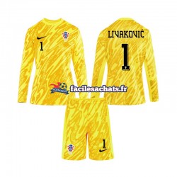 Maillot Croatie DOMINIK LIVAKOVIC 1 Euro 2024 Gardien Domicile Enfant ML