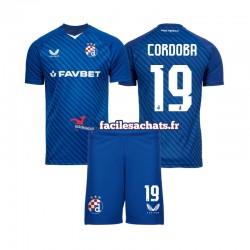 Maillot Dinamo Zagreb Juan Cordoba 19 2024-2025 Domicile Enfant MC