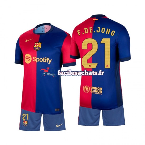 Maillot FC Barcelone Frenkie de Jong 21 2024-2025 Domicile Enfant MC