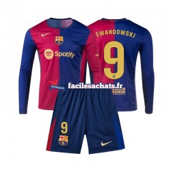Maillot FC Barcelone Lewandowski 9 2024-2025 Domicile Enfant ML