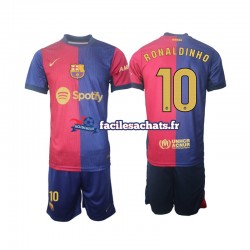 Maillot FC Barcelone Ronaldinho 10 2024-2025 Domicile Enfant ML