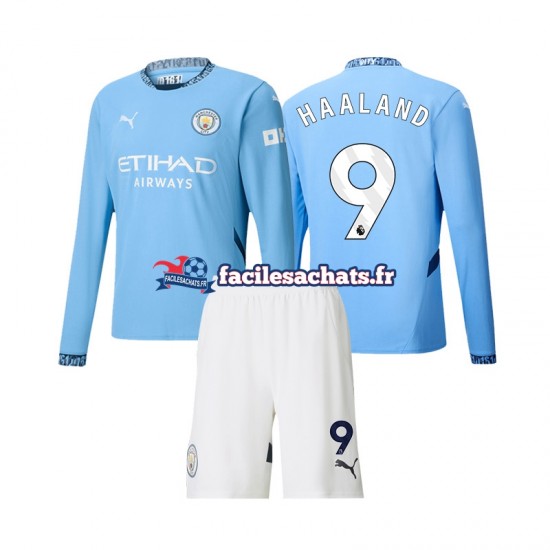 Maillot Manchester City Erling Haaland 9 2024-2025 Domicile Enfant ML