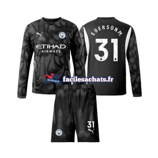 Maillot Manchester City Ederson Moraes 31 2024-2025 Gardien 4ème Enfant ML