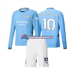 Maillot Manchester City Jack Grealish 10 2024-2025 Domicile Enfant ML