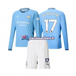 Maillot Manchester City Kevin De Bruyne 17 2024-2025 Domicile Enfant ML