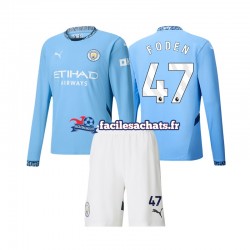 Maillot Manchester City Phil Foden 47 2024-2025 Domicile Enfant ML