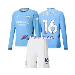 Maillot Manchester City Rodri 16 2024-2025 Domicile Enfant ML