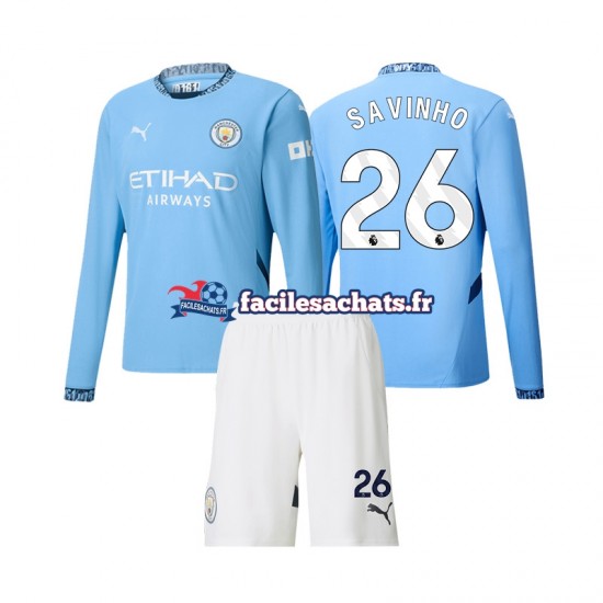 Maillot Manchester City Savinho 26 2024-2025 Domicile Enfant ML