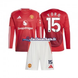 Maillot Manchester United Leny Yoro 15 2024-2025 Domicile Enfant ML