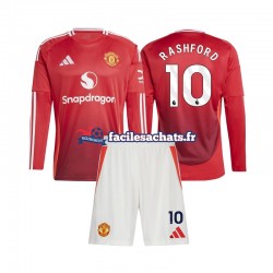 Maillot Manchester United Marcus Rashford 10 2024-2025 Domicile Enfant ML