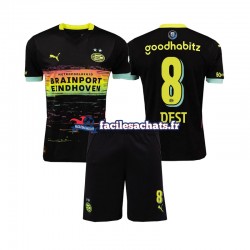 Maillot PSV Eindhoven Sergino Dest 8 2024-2025 Extérieur Enfant MC
