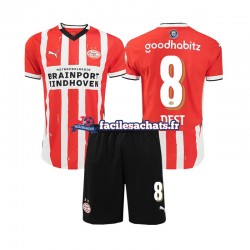 Maillot PSV Eindhoven Sergino Dest 8 2024-2025 Domicile Enfant MC