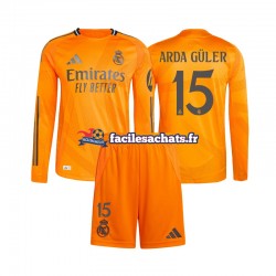 Maillot Real Madrid Arda Guler 15 2024-2025 Extérieur Enfant ML