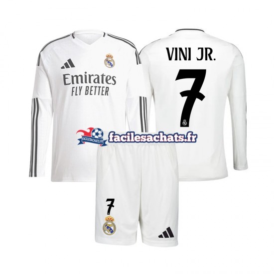 Maillot Real Madrid Vinicius Junior 7 2024-2025 Domicile Enfant ML